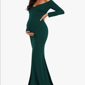 Off shoulder maternity gown